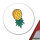 Aufkleber Ananas Comic 10cm rund