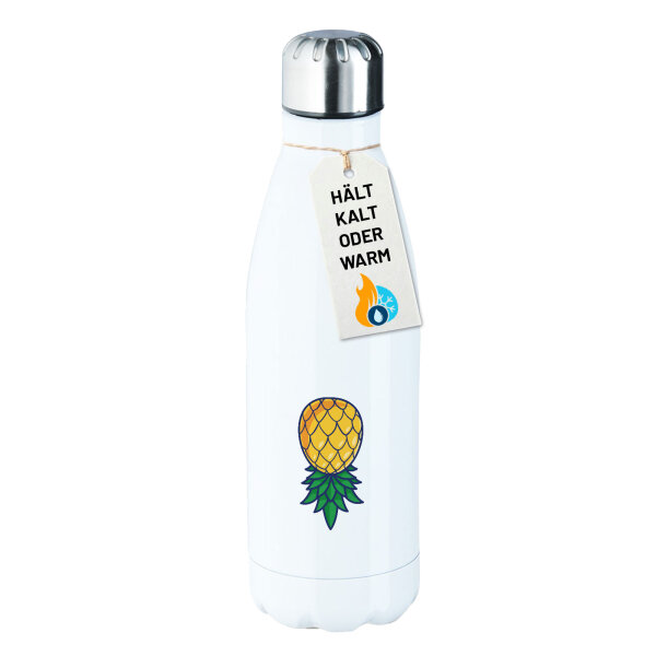 Trinkflasche Ananas Comic 500ml Edelstahl Wasserflasche