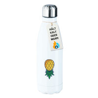 Trinkflasche Ananas Comic 500ml Edelstahl Wasserflasche