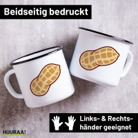 Emaille Tasse Erdnuss Comic 300ml Vintage