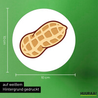 Aufkleber Erdnuss Comic 10cm rund