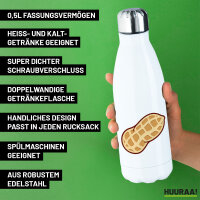 Edelstahl-Trinkflasche Erdnuss Comic 500ml Wasserflasche