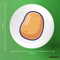 Button Kartoffel Comic rund