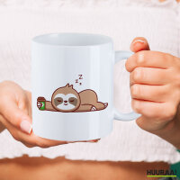 Kaffeetasse schlafendes Faultier Comic 330ml