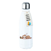 Trinkflasche schlafendes Faultier Comic 500ml Edelstahl...