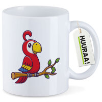 Kaffeetasse Papagei Ara Comic 330ml