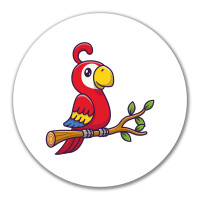 Aufkleber Papagei Ara Comic 10cm rund