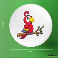 Button Papagei Ara Comic