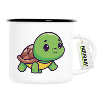 Emaille Tasse Baby Schildkr&ouml;te Comic 300ml Vintage