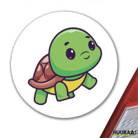 Aufkleber Baby Schildkröte Comic 10cm rund
