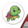 Aufkleber Baby Schildkröte Comic 10cm