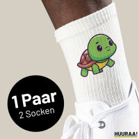 Unisex Socken Baby Schildkröte Comic Größe 37/46 White Motiv Tennissocken