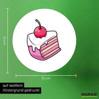 Aufkleber Kuchen Torte 10cm rund