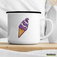 Emaille Tasse Eiscreme Comic 300ml Vintage Emaille Becher