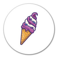 Aufkleber Eiscreme Comic 10cm rund