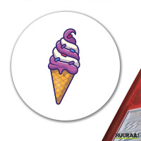 Aufkleber Eiscreme Comic 10cm rund