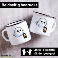 Emaille Tasse Geist Comic 300ml Vintage Emaille Becher