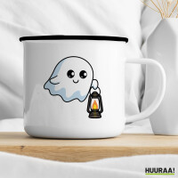 Emaille Tasse Geist Comic 300ml Vintage Emaille Becher