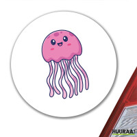 Aufkleber Qualle Comic 10cm rund