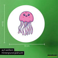 Aufkleber Qualle Comic 10cm