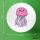 Button Qualle Comic rund