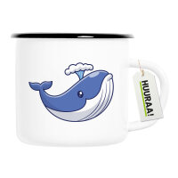 Emaille Tasse Blauwal Comic 300ml Vintage