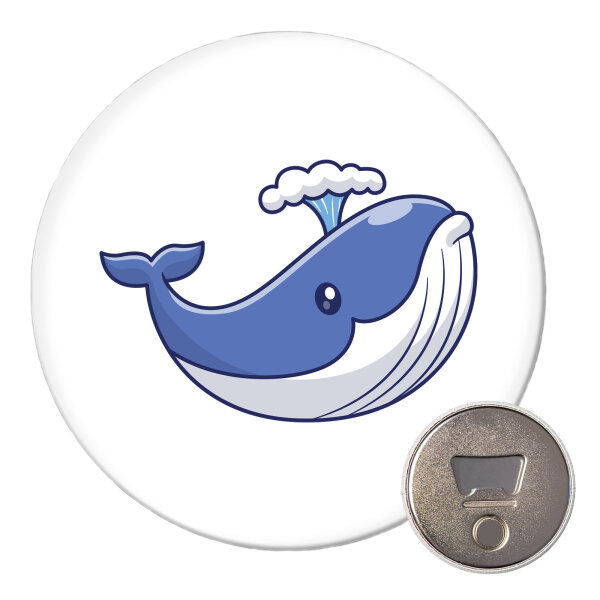 Magnet Blauwal Comic 59mm Kühlschrankmagnet