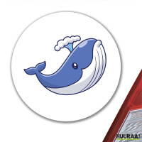 Aufkleber Blauwal Comic 10cm rund