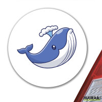 Aufkleber Blauwal Comic 10cm