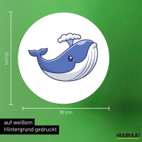 Aufkleber Blauwal Comic 10cm