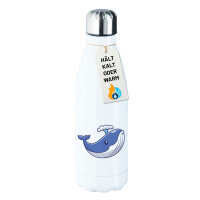 Edelstahl-Trinkflasche Blauwal Comic 500ml Wasserflasche