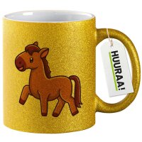 Glitzertasse Pferd Comic 330ml