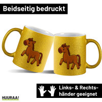 Glitzertasse Pferd Comic 330ml