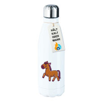 Trinkflasche Pferd Comic 500ml Edelstahl Wasserflasche