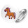 Button Pferd Comic rund