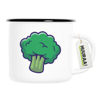 Emaille Tasse Brokkoli Comic 300ml Vintage
