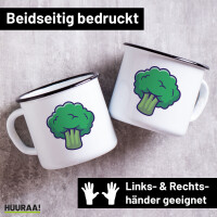 Emaille Tasse Brokkoli Comic 300ml Vintage