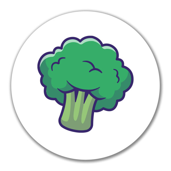 Aufkleber Brokkoli Comic 10cm rund
