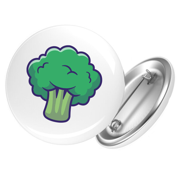 Button Brokkoli Comic rund