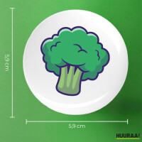 Button Brokkoli Comic rund