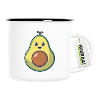 Emaille Tasse Avocado Comic 300ml Vintage