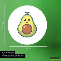 Aufkleber Avocado Comic 10cm rund
