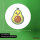 Aufkleber Avocado Comic 10cm rund