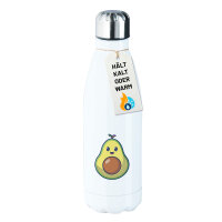 Trinkflasche Avocado Comic 500ml Edelstahl Wasserflasche