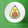 Button Avocado Comic rund