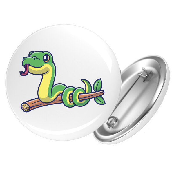 Button Schlange Comic rund