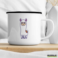 Emaille Tasse Lama Comic 300ml Vintage
