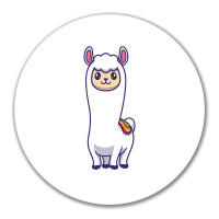 Aufkleber Lama Comic 10cm rund