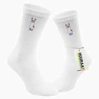 Unisex Socken Lama Comic Größe 37/46 White Motiv Tennissocken