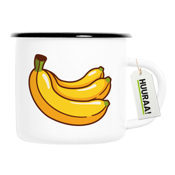 Emaille Tasse Banane Comic 300ml Vintage Emaille Becher